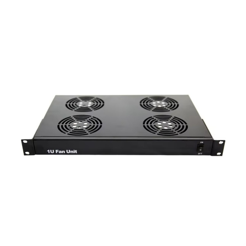Server Rack Shelf - ชุดระบายความร้อนแบบ 4 พัดลมสำหรับชั้นวาง ใช้ได้กับพัดลมแบบติดตั้งบนแร็คเซิร์ฟเวอร์ขนาด 19 นิ้วมาตรฐาน