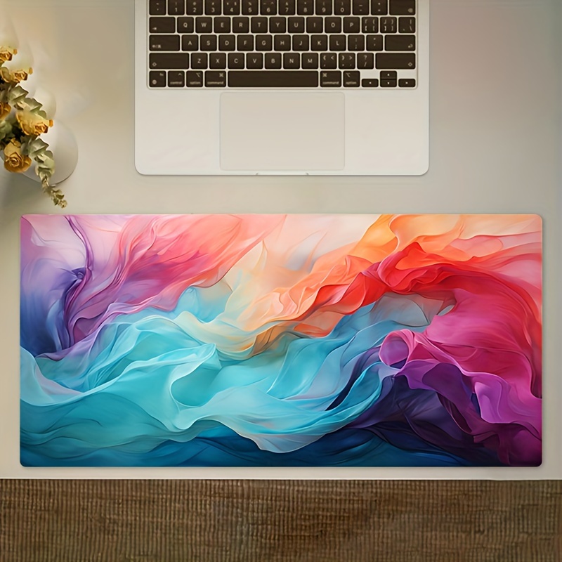Office Tech Decor - แผ่นรองเมาส์สีสันสดใสขนาดใหญ่ แผ่นรองเมาส์เทคโนโลยี แผ่นรองโต๊ะขนาดใหญ่พิเศษ XXL แผ่นรองคอมพิวเตอร์ อุปกรณ์เสริมสำหรับโต๊ะทำงาน