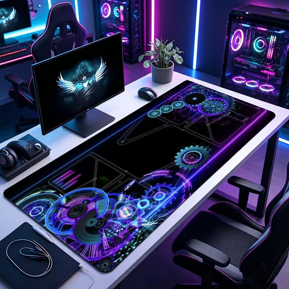 Office Tech Gear - แผ่นรองเมาส์ขนาดใหญ่ Tech Gear Circuit แผ่นรองเมาส์ แผ่นรองคีย์บอร์ดสำหรับเล่นเกม