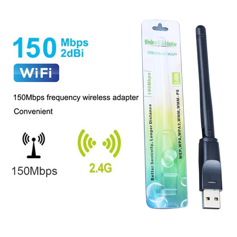 Gigabit Network Card - อะแดปเตอร์ไวไฟ USB รุ่น RTL8188 ตัวรับสัญญาณไวไฟขนาดเล็ก 2.4