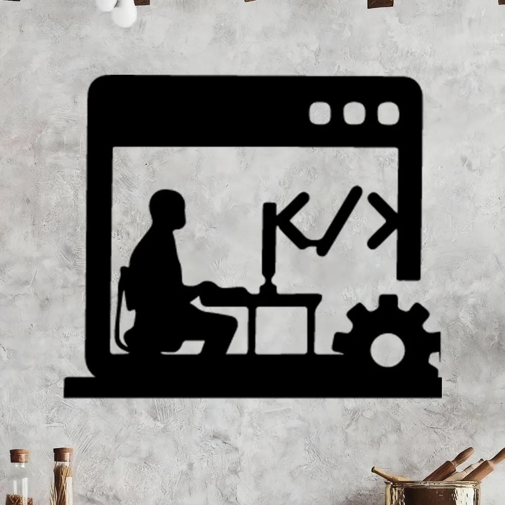 Tech Office Wall Decor - CIFBUY งานศิลปะติดผนังโลหะ ของขวัญสำหรับโปรแกรมเมอร์ ของตกแต่งสำนักงานเทคโนโลยี ของตกแต่งรูปเงาสำหรับนักพัฒนาซอฟต์แวร์