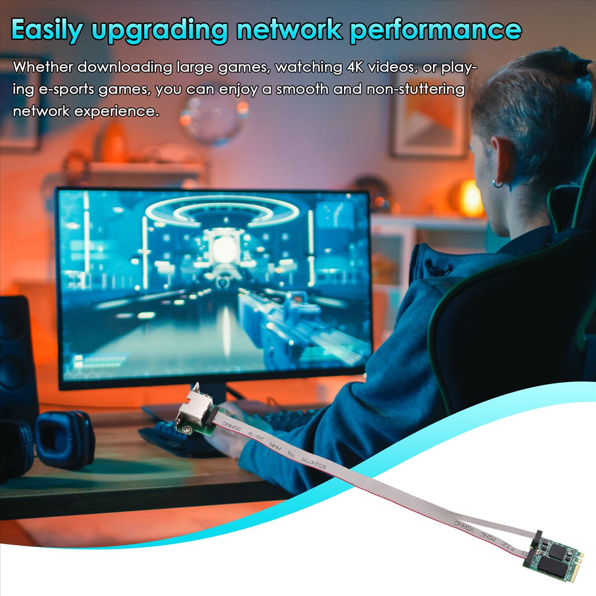 Gigabit Network Card - A99X M.2 A+E KEY การ์ดเครือข่ายกิกะบิตอีเธอร์เน็ต 5Gbps