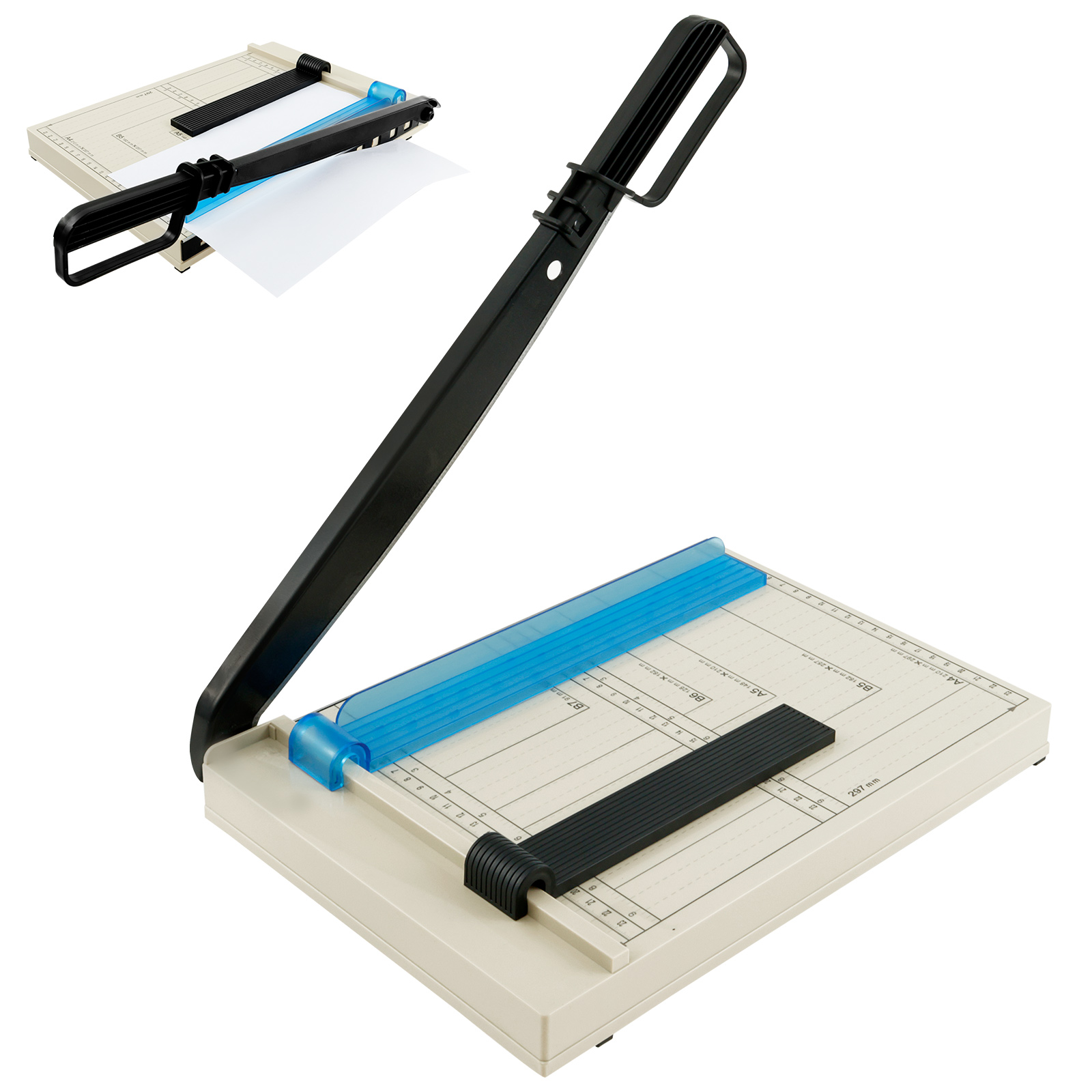 Paper Cutting Guillotine - เครื่องตัดกระดาษกิโยตินพร้อมตัวป้องกันความปลอดภัยและใบมีดล็อคเครื่องตัดกระดาษตัดที่แม่นยําเครื่องตัดกระดาษความจุ 12 แผ่นสําหรับ DIY