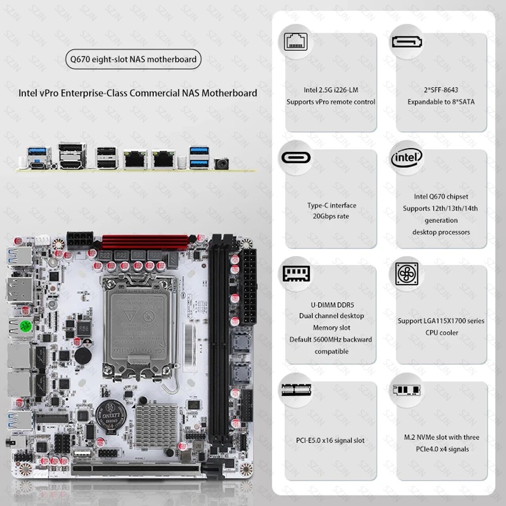 ชุดเมนบอร์ด Q670 ITX NAS รองรั - Office Tech Products บทวิจารณ์และราคา