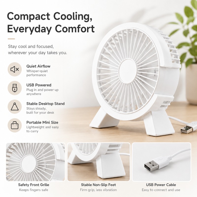 พัดลมตั้งโต๊ะแบบชาร์จไฟได้ขนาด - Home Office Tech Gadgets บทวิจารณ์และราคา