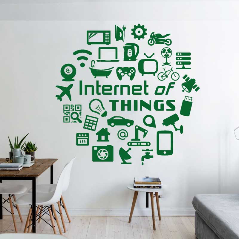 Tech สติ๊กเกอร์ติดผนังไวนิล In - Tech Office Wall Decor บทวิจารณ์และราคา