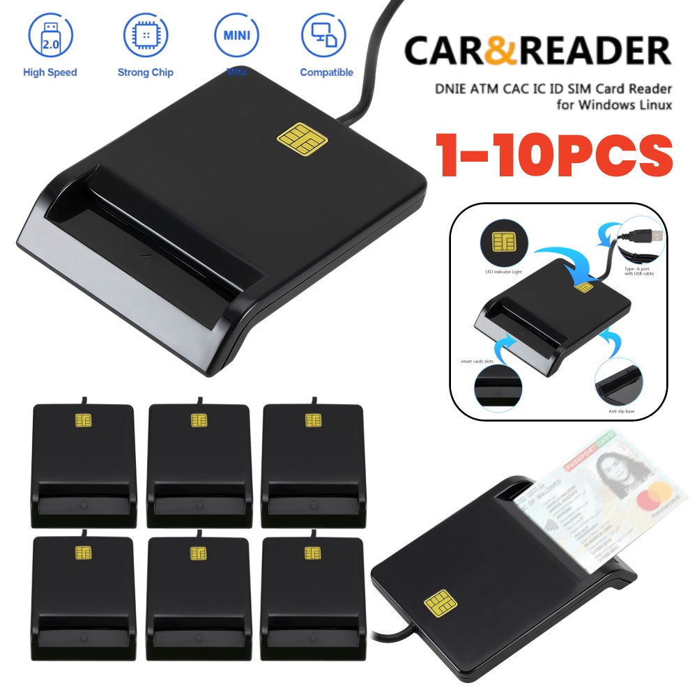 1-10PCS ใช้งานได้อย่างเสถียร U - Smart Card Reader บทวิจารณ์และราคา