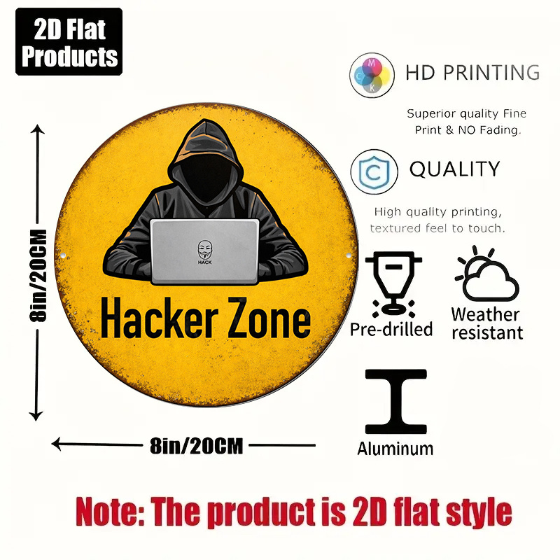 ป้ายโลหะ 2D ขนาด 8x8 นิ้ว แผ่น - Tech Office Wall Decor บทวิจารณ์และราคา